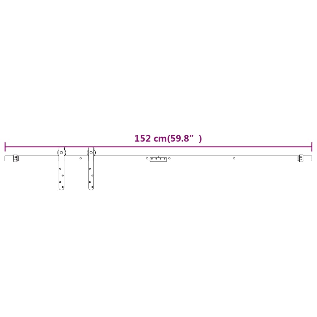Kit Mini Anta Scorrevole in Acciaio al Carbonio Bianco 152 cm | homemem39