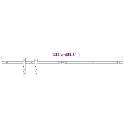 Kit Mini Anta Scorrevole in Acciaio al Carbonio Bianco 152 cm | homemem39