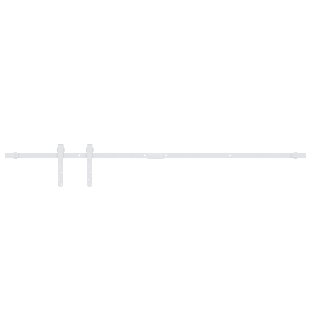 Kit Mini Anta Scorrevole in Acciaio al Carbonio Bianco 122 cm | homemem39