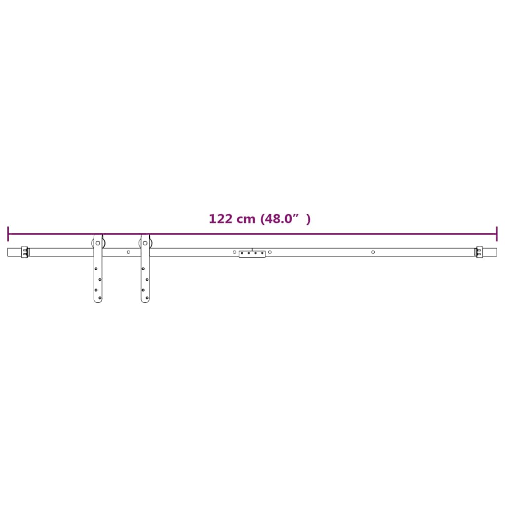 Kit Mini Anta Scorrevole in Acciaio al Carbonio Bianco 122 cm | homemem39