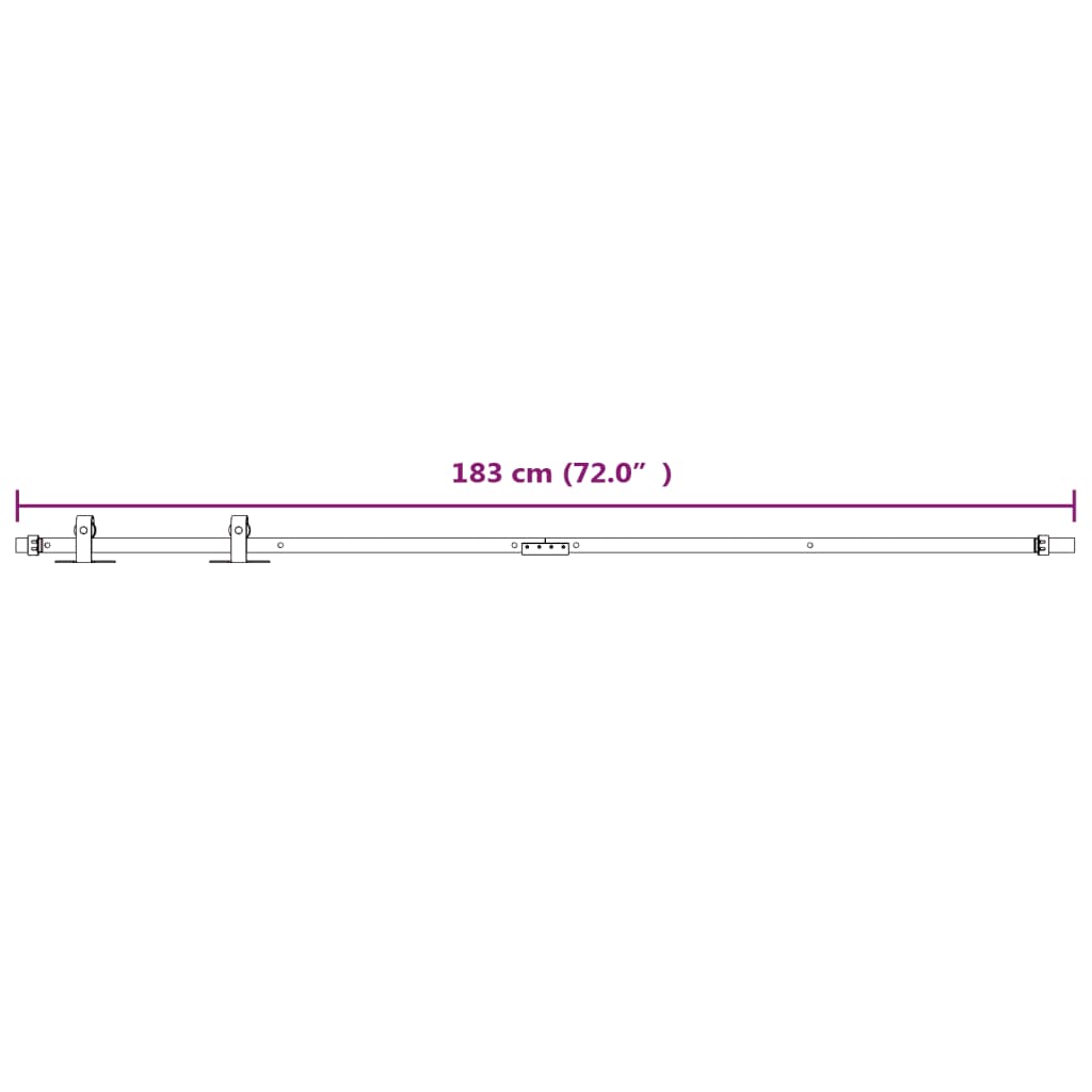 Kit Mini Anta Scorrevole in Acciaio al Carbonio Bianco 183 cm | homemem39