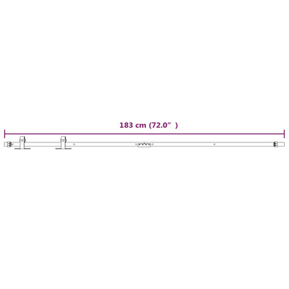 Kit Mini Anta Scorrevole in Acciaio al Carbonio Bianco 183 cm | homemem39