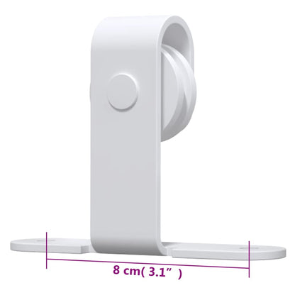 Kit Mini Anta Scorrevole in Acciaio al Carbonio Bianco 183 cm | homemem39