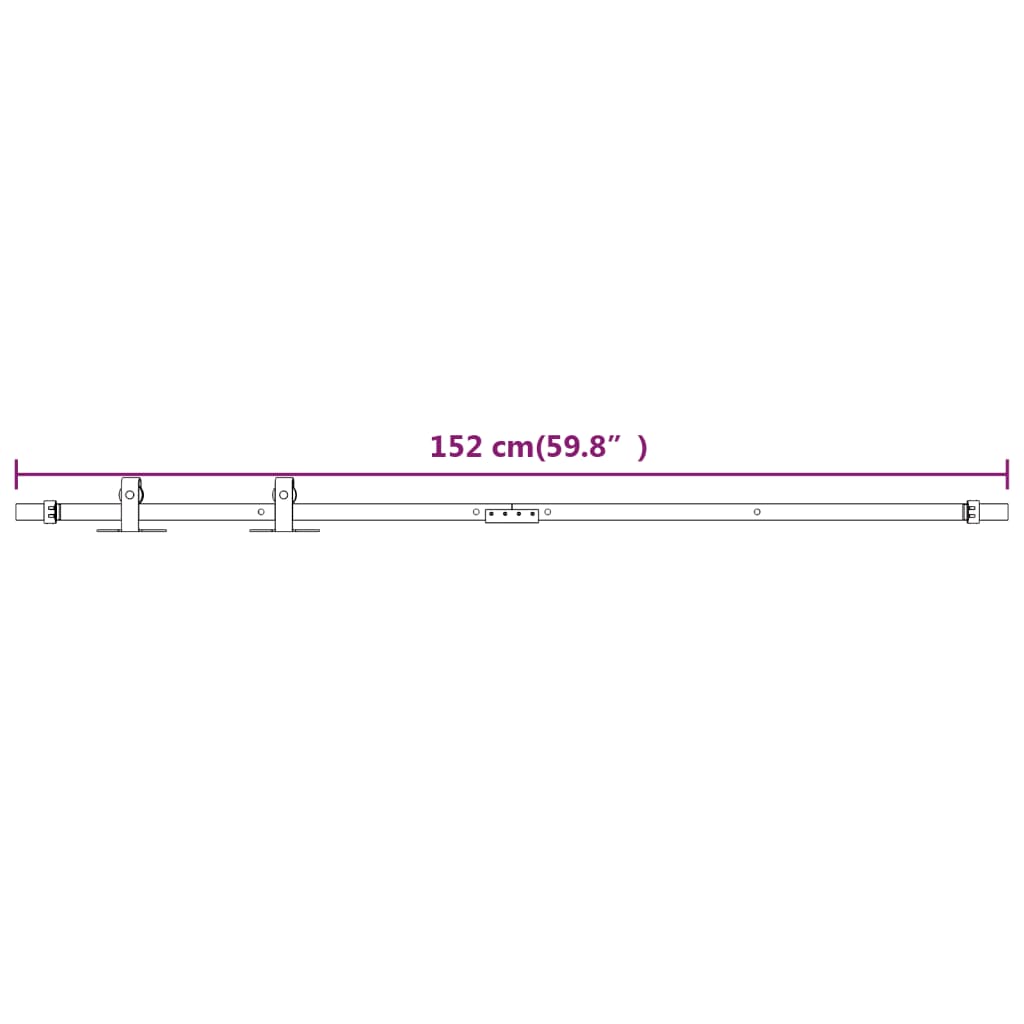 Kit Mini Anta Scorrevole in Acciaio al Carbonio Bianco 152 cm | homemem39