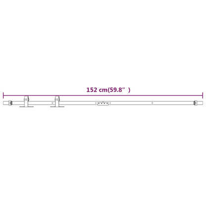 Kit Mini Anta Scorrevole in Acciaio al Carbonio Bianco 152 cm | homemem39