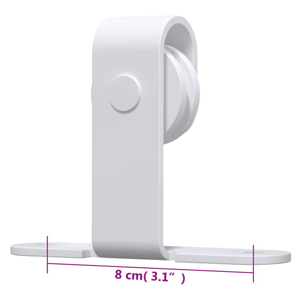 Kit Mini Anta Scorrevole in Acciaio al Carbonio Bianco 152 cm | homemem39