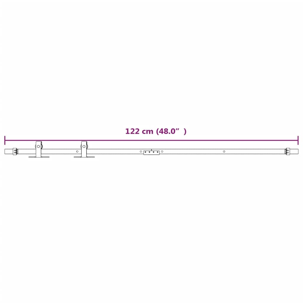 Kit Mini Anta Scorrevole in Acciaio al Carbonio Bianco 122 cm | homemem39