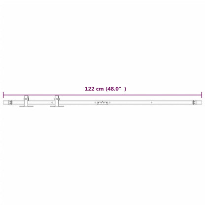 Kit Mini Anta Scorrevole in Acciaio al Carbonio Bianco 122 cm | homemem39