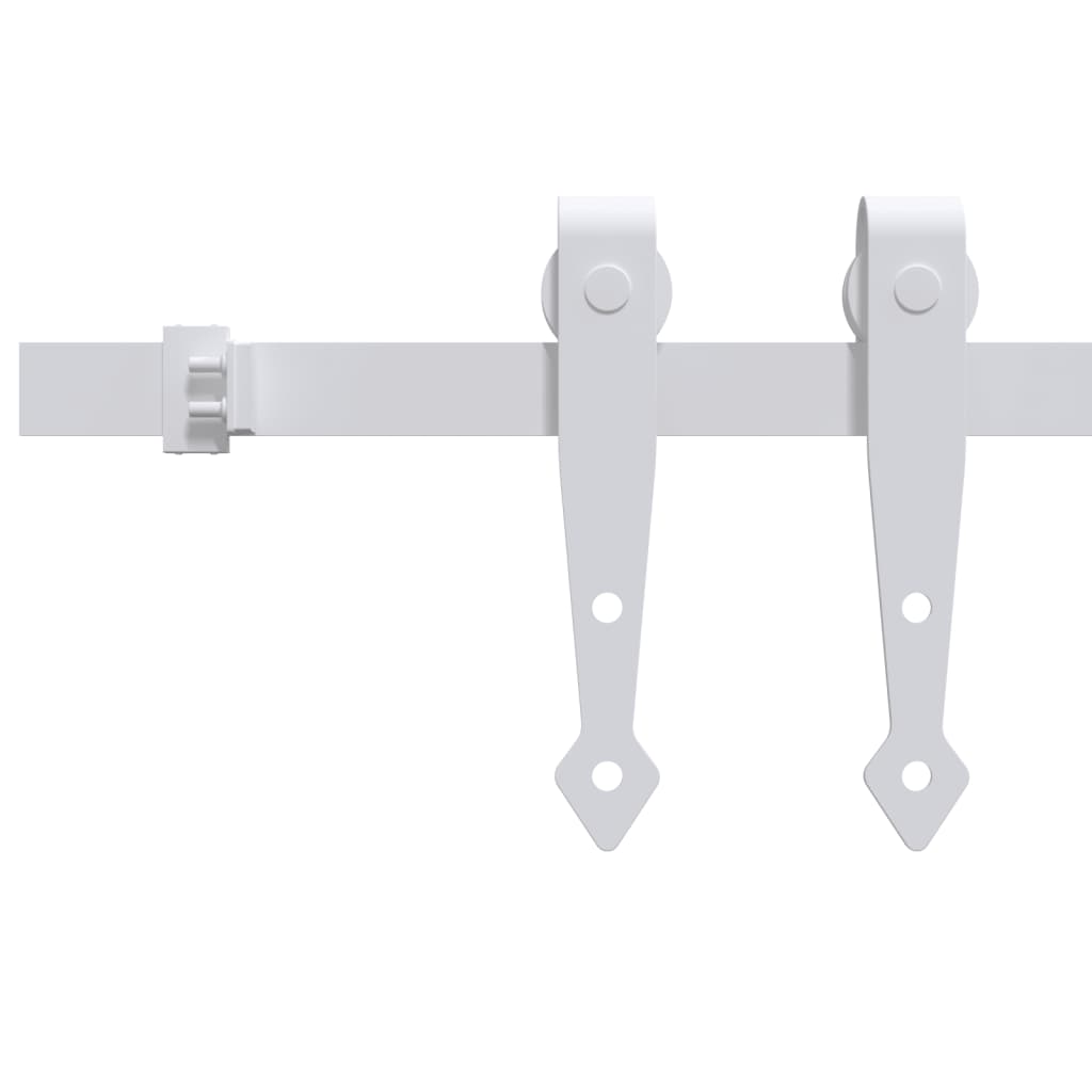 Kit Mini Anta Scorrevole in Acciaio al Carbonio Bianco 183 cm | homemem39