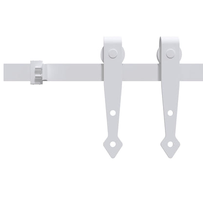 Kit Mini Anta Scorrevole in Acciaio al Carbonio Bianco 183 cm | homemem39