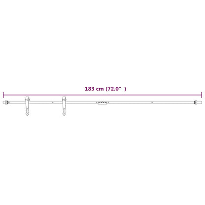 Kit Mini Anta Scorrevole in Acciaio al Carbonio Bianco 183 cm | homemem39