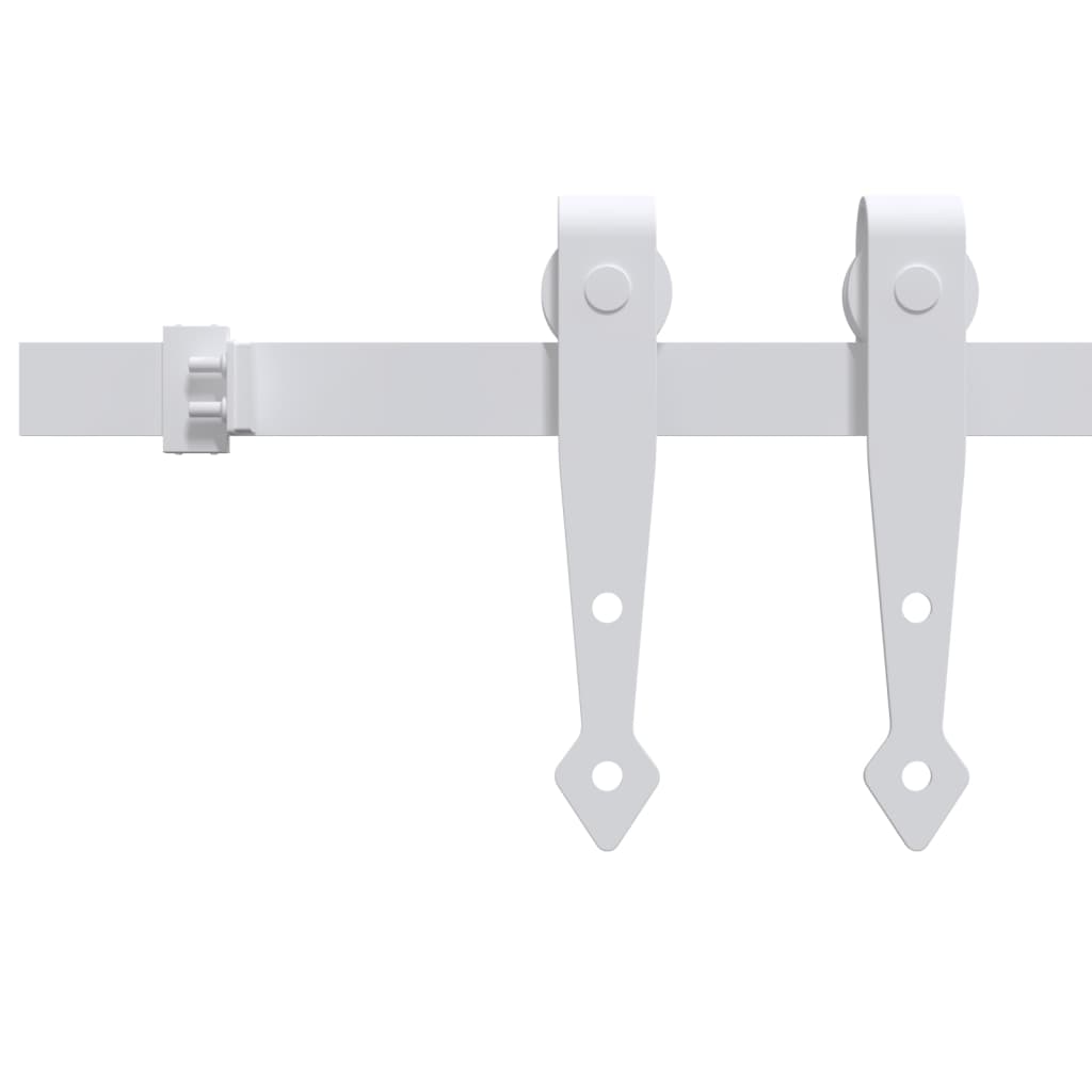 Kit Mini Anta Scorrevole in Acciaio al Carbonio Bianco 200 cm | homemem39