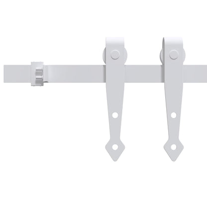Kit Mini Anta Scorrevole in Acciaio al Carbonio Bianco 200 cm | homemem39
