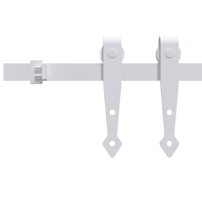 Kit Mini Anta Scorrevole in Acciaio al Carbonio Bianco 152 cm | homemem39