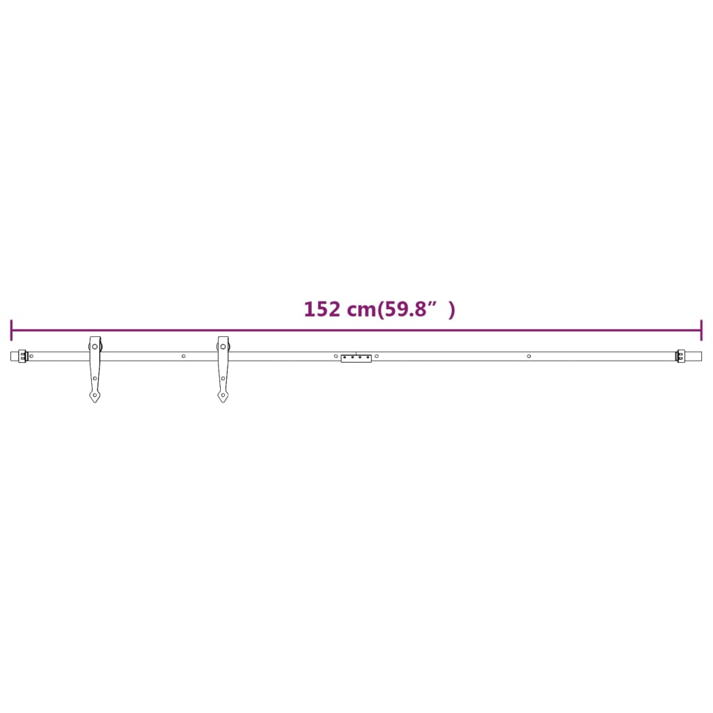 Kit Mini Anta Scorrevole in Acciaio al Carbonio Bianco 152 cm | homemem39