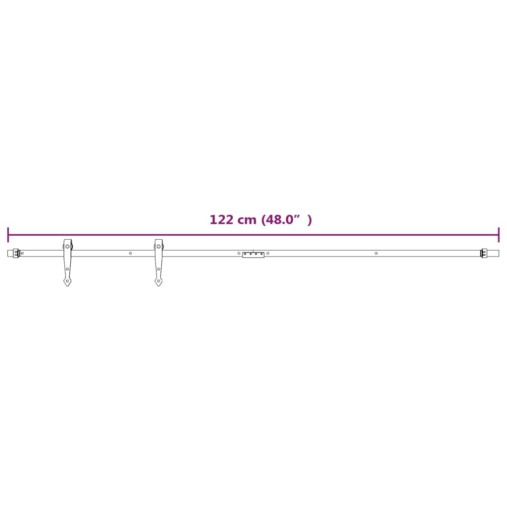 Kit Mini Anta Scorrevole in Acciaio al Carbonio Bianco 122 cm | homemem39