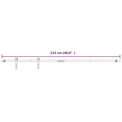 Kit Mini Anta Scorrevole in Acciaio al Carbonio Bianco 122 cm | homemem39