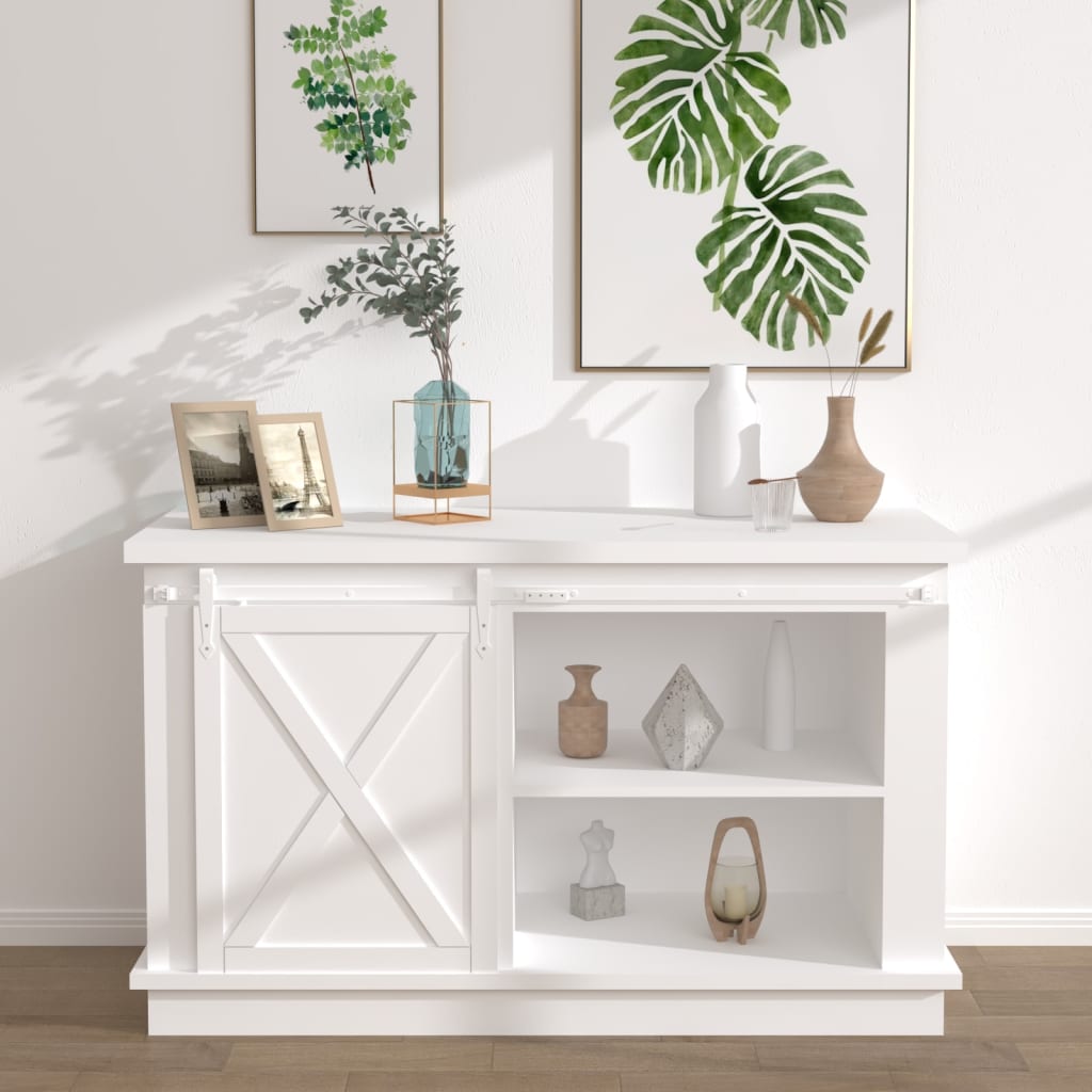 Kit Mini Anta Scorrevole in Acciaio al Carbonio Bianco 122 cm | homemem39