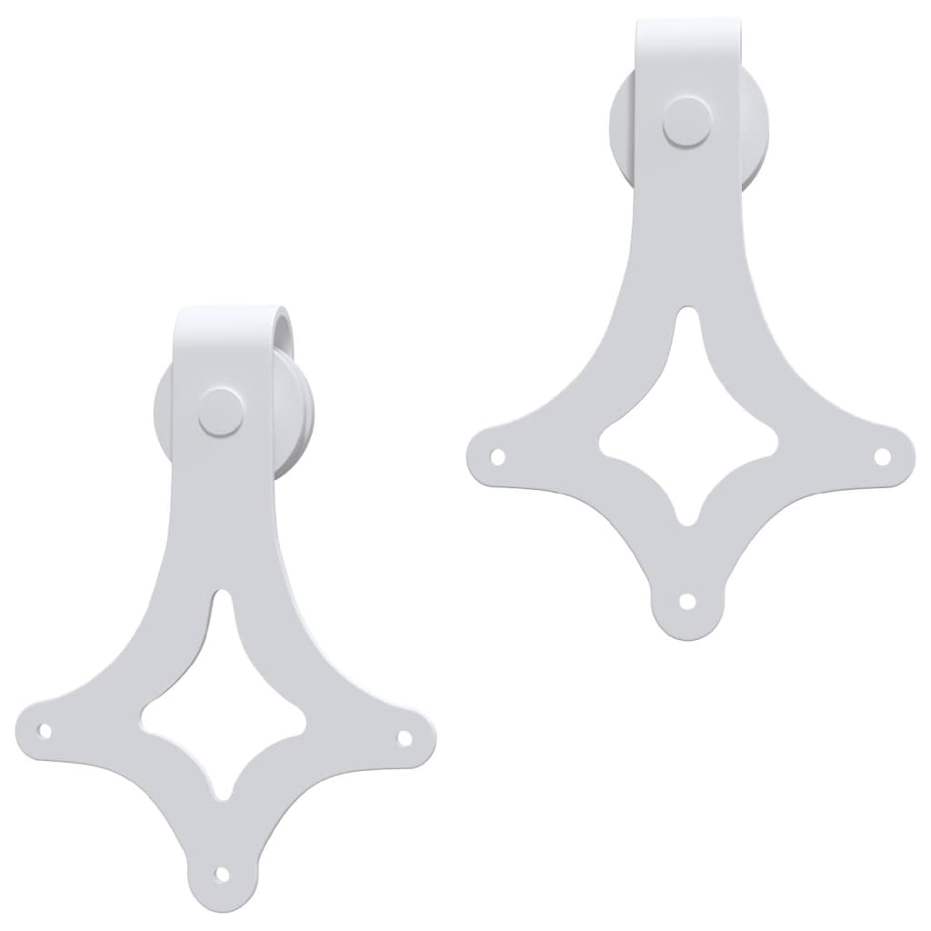 Kit Accessori per Porta Scorrevole 183 cm in Acciaio Bianco - homemem39