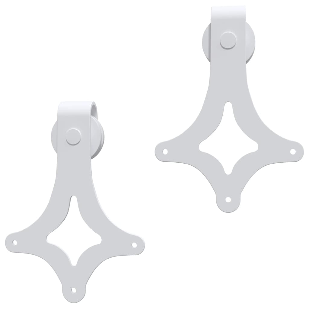 Kit Accessori per Porta Scorrevole 200 cm in Acciaio Bianco - homemem39