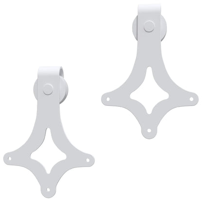 Kit Accessori per Porta Scorrevole 200 cm in Acciaio Bianco - homemem39