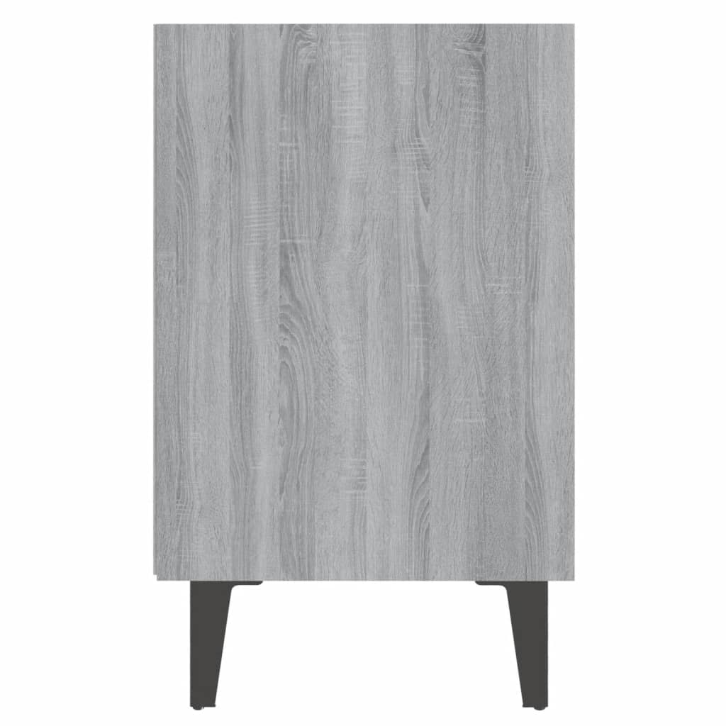 Bedside table with Sonoma Gray Metal Legs 40x30x50 cm