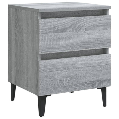 Comodino con Gambe in Metallo Grigio Sonoma 40x35x50 cm - homemem39