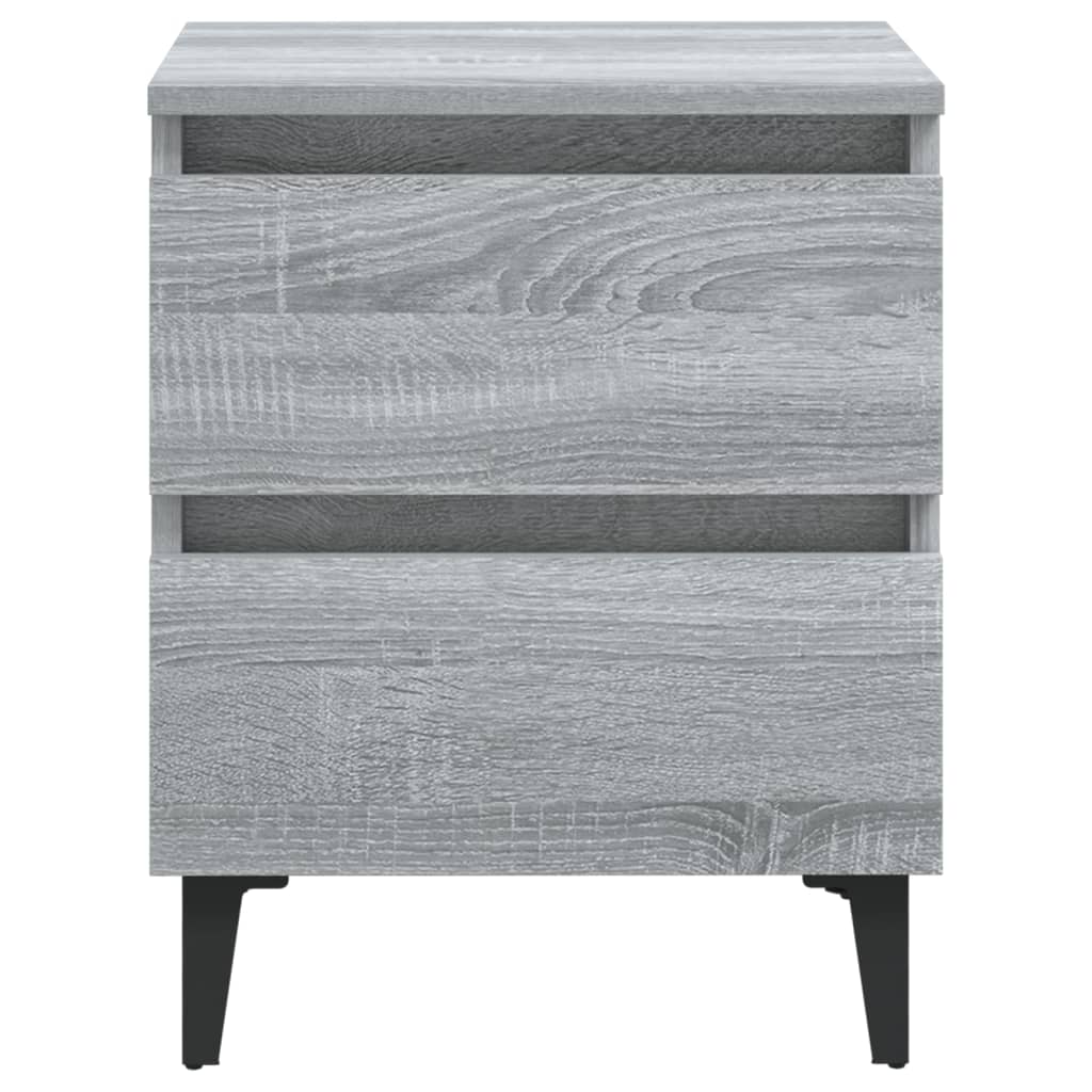 Comodino con Gambe in Metallo Grigio Sonoma 40x35x50 cm - homemem39