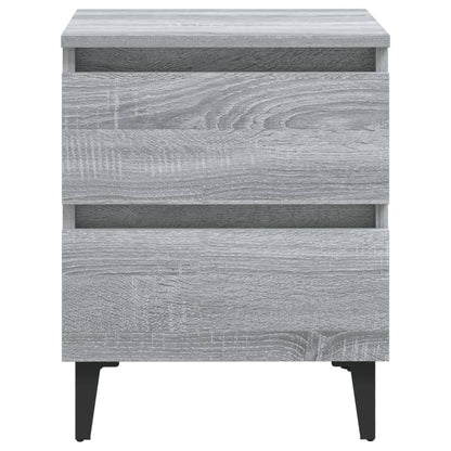 Comodino con Gambe in Metallo Grigio Sonoma 40x35x50 cm - homemem39