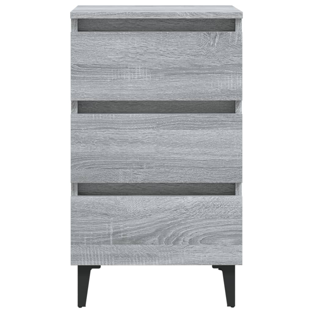 Comodino con Gambe in Metallo Grigio Sonoma 40x35x69 cm - homemem39