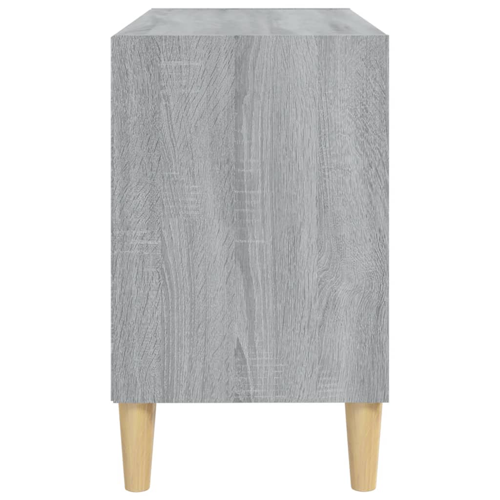 Mobile TV Gambe in Legno Massello Grigio Sonoma 69,5x30x50 cm - homemem39