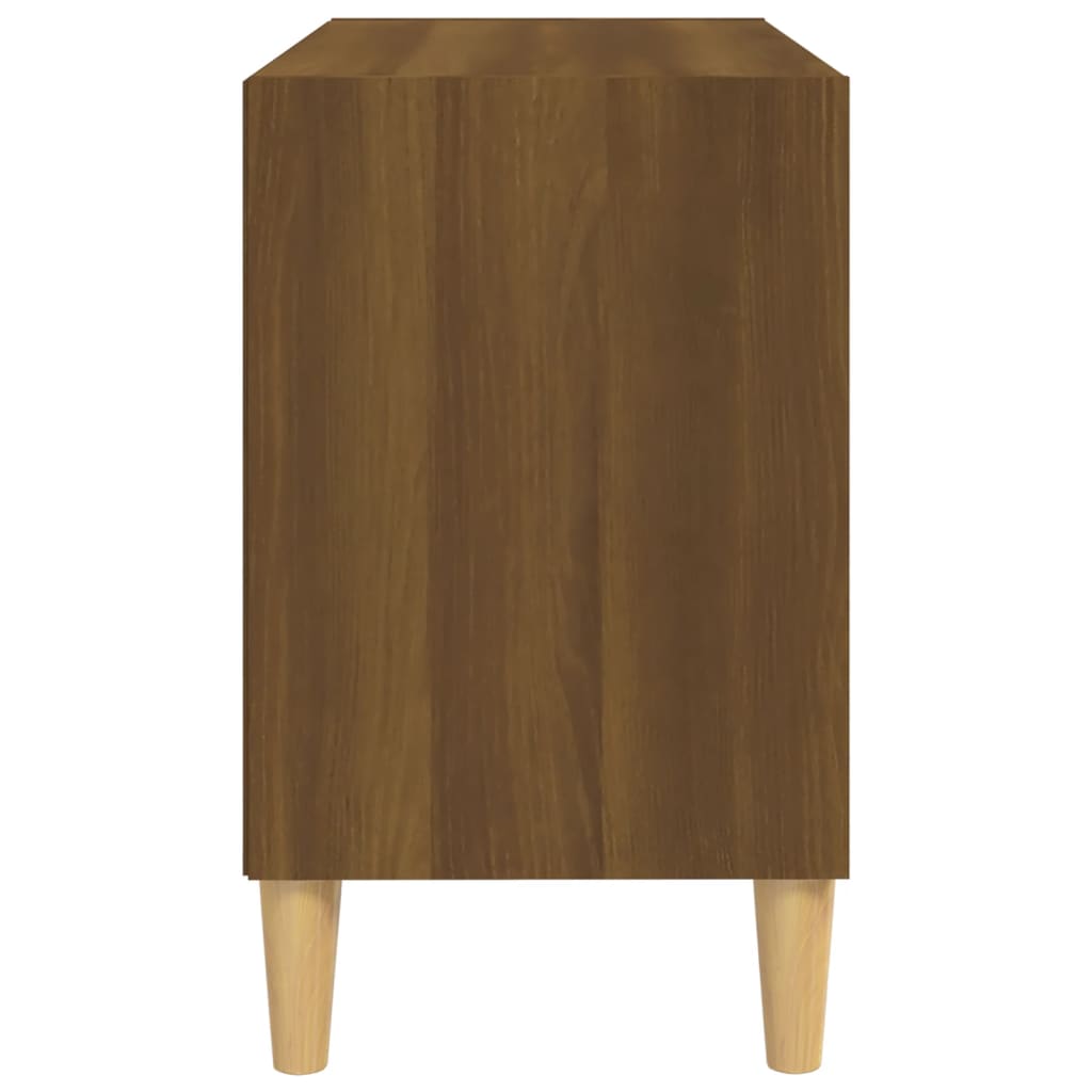 Mobile TV Gambe in Legno Massello Rovere Marrone 69,5x30x50 cm - homemem39