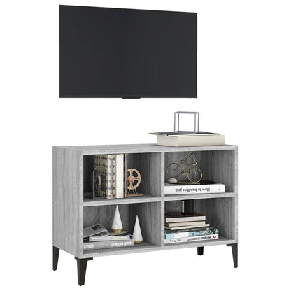 Mobile TV con Gambe in Metallo Grigio Sonoma 69,5x30x50 cm - homemem39