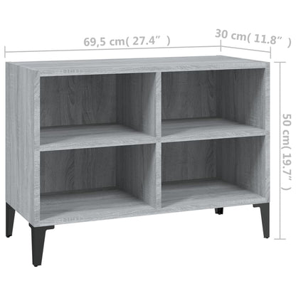 Mobile TV con Gambe in Metallo Grigio Sonoma 69,5x30x50 cm - homemem39