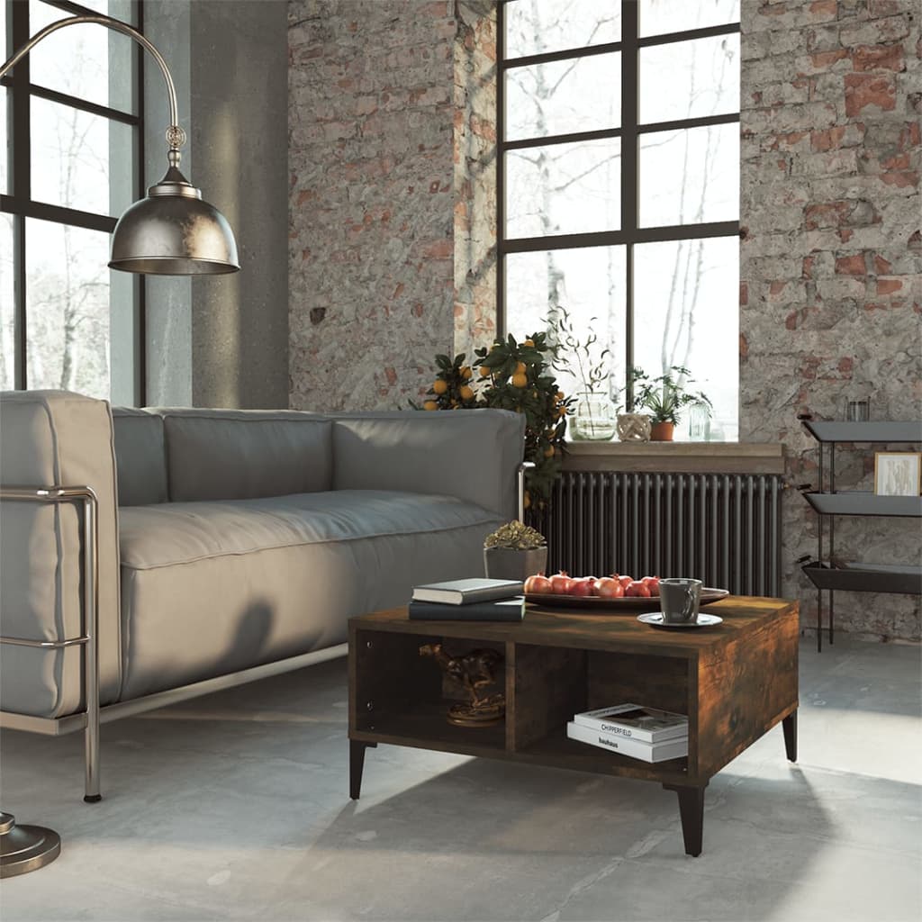 Tavolino da Salotto Rovere Fumo 60x60x30 cm in Truciolato | homemem39