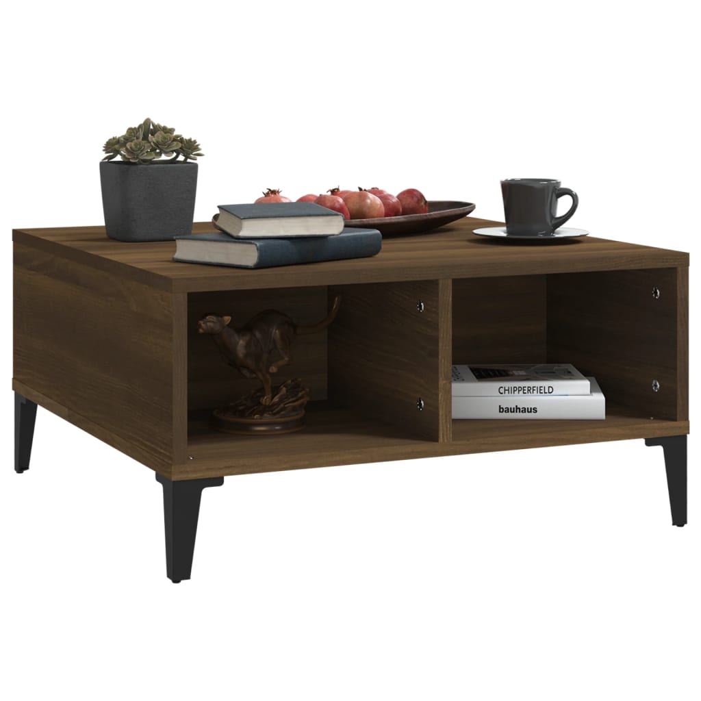 Tavolino da Salotto Rovere Marrone 60x60x30 cm in Truciolato | homemem39
