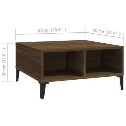 Tavolino da Salotto Rovere Marrone 60x60x30 cm in Truciolato | homemem39