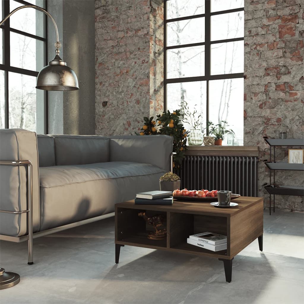 Tavolino da Salotto Rovere Marrone 60x60x30 cm in Truciolato | homemem39
