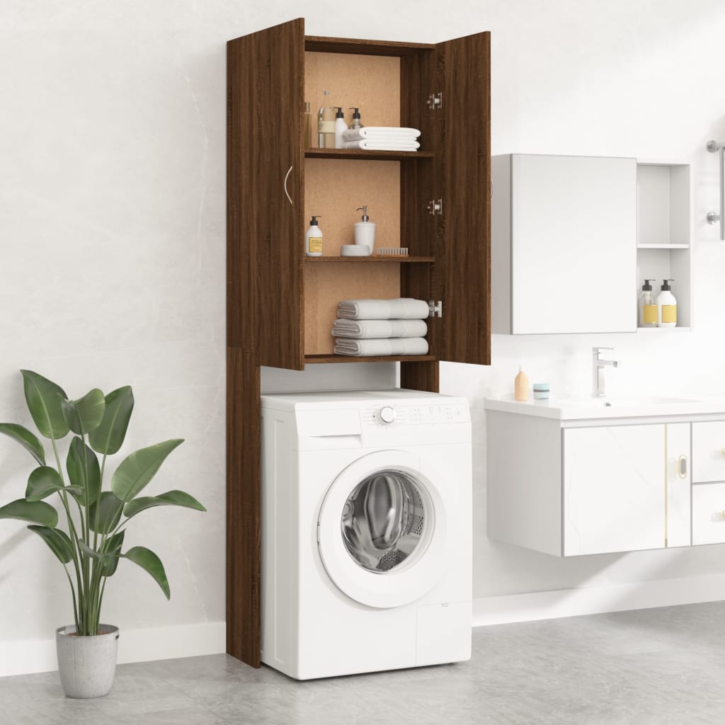 Mobile per Lavatrice Rovere Marrone 64x25,5x190 cm - homemem39