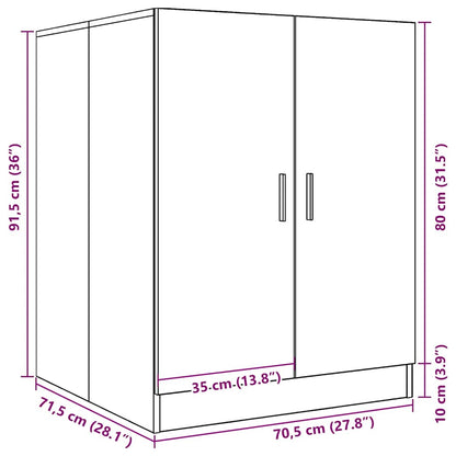 Mobile per Lavatrice Rovere Fumo 71x71,5x91,5 cm - homemem39