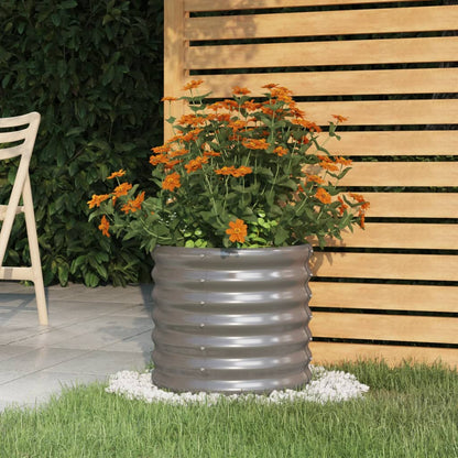 Vaso da Giardino Acciaio Verniciato a Polvere 40x40x36cm Grigio - homemem39