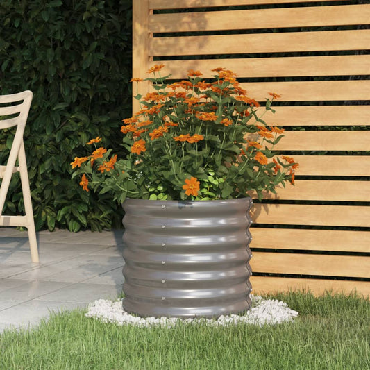 Vaso da Giardino Acciaio Verniciato a Polvere 40x40x36cm Grigio - homemem39