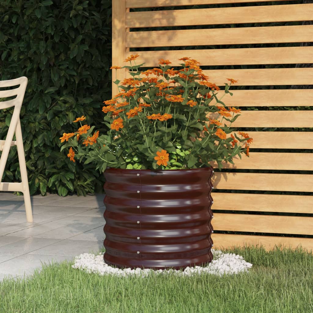 Vaso Giardino Acciaio Zincato 40x40x36 cm Marrone - homemem39