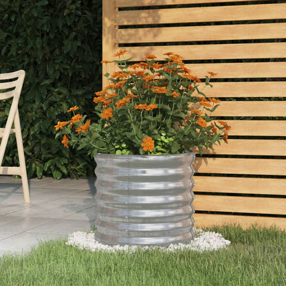 Vaso Giardino Acciaio Zincato 40x40x36 cm Argento