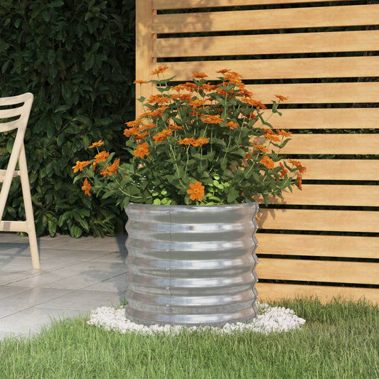 Vaso Giardino Acciaio Zincato 40x40x36 cm Argento