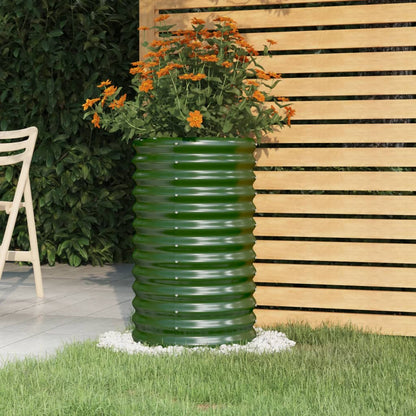 Vaso da Giardino Acciaio Zincato 40x40x68 cm Verde
