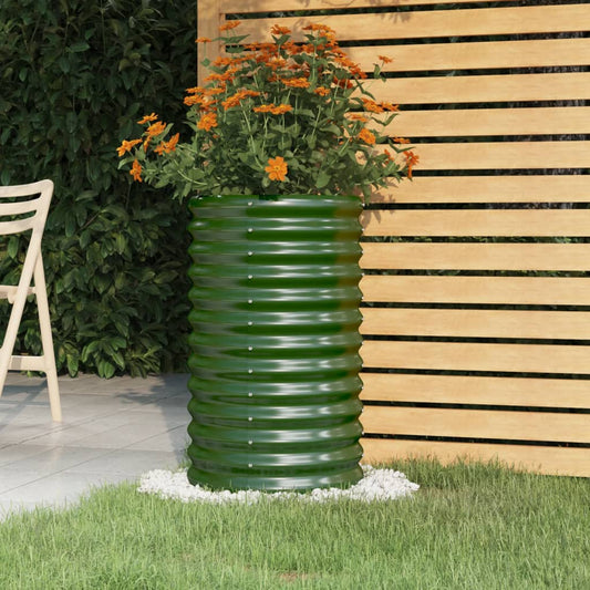 Vaso da Giardino Acciaio Verniciato a Polvere 40x40x68 cm Verde