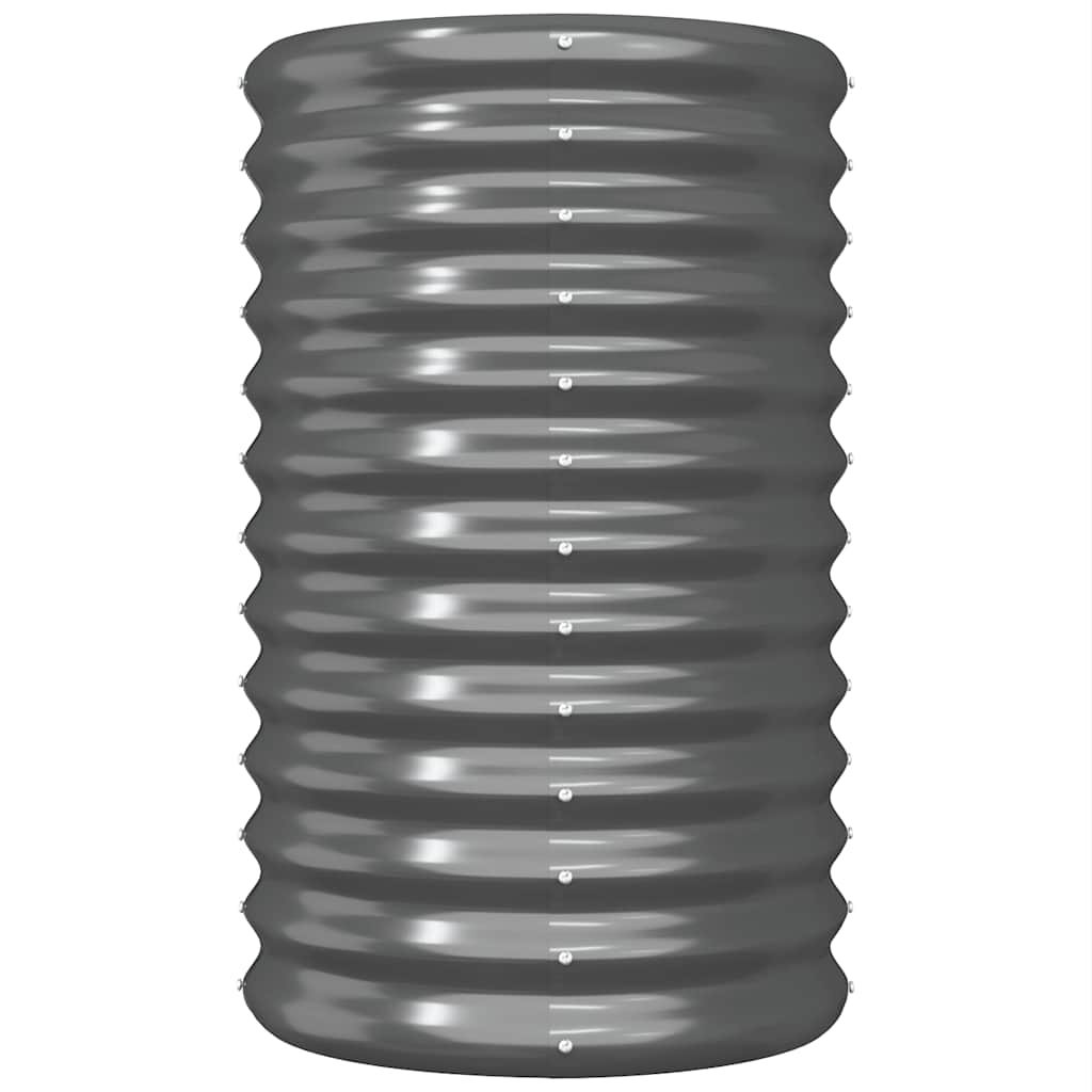 Vaso Giardino Acciaio Zincato 40x40x68 cm Antracite | homemem39