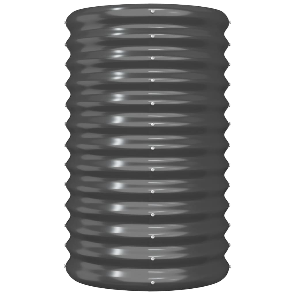 Vaso Giardino Acciaio Zincato 40x40x68 cm Antracite - homemem39