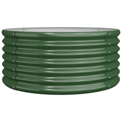 Vaso da Giardino Acciaio Zincato 80x80x36 cm Verde